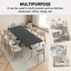 63-79 Inch Extendable Dining Table for 6-10, MDF Rectangular Kitchen Table with Removable Butterfly Leaf and Black Metal Base, Space Saving Design for Small Spaces & Holiday Gatherings, Black Lava