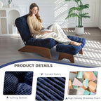 MAXYOYO Accent Chair with Ottoman, Lounge Chair with Adjustable Backrest | Tufted Living Room Chair Upholstered Lounge Chair with Footrest Set, Modern Chair for Reading Room, Navy