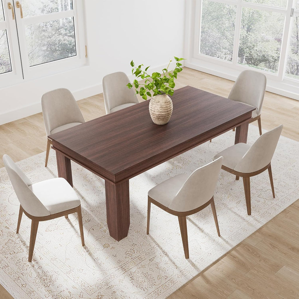 GAOMON Farmhouse Dining Table for 6-8 People, 71" Long Wood Kitchen Table with Sturdy Frame & Rustic Wooden Finish, 6-8 Seats Large Rectangular Tables for Dinner, Kitchen, Dining Room