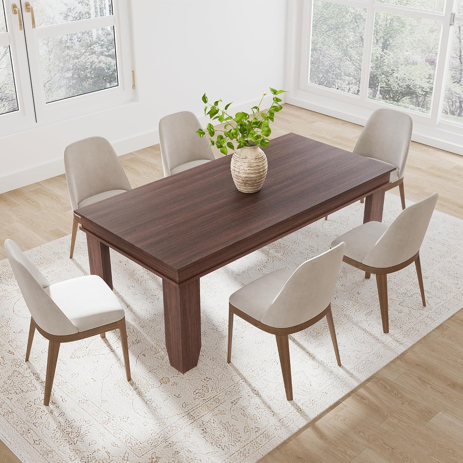 GAOMON Farmhouse Dining Table for 6-8 People, 71" Long Wood Kitchen Table with Sturdy Frame & Rustic Wooden Finish, 6-8 Seats Large Rectangular Tables for Dinner, Kitchen, Dining Room