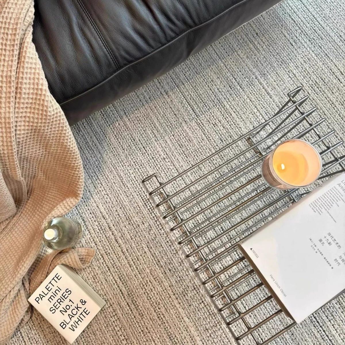 304 Stainless Steel Side Table,Square Geometry Retro Side Table Linear Metal End Table,Wire Cube Storage Rack, Book Stackable, Stainless Steel Coffee Table，Multi-Purpose Accent Table