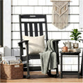 Outdoor Rocking Chair Oversized, HDPE All Weather Resistant Patio Rocker, 31.5" High Back 21.5" Deep Seat Oversized Porch Chairs for Lawn Garden Deck Balcony 400lbs Capacity(Black)
