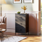 AODK Small Dresser for Bedroom Nightstand with 3 Storage Drawers, Black | Chest of Drawers End Table for Living Room, Closet Dresser with 3 Storage Drawers Organizer Clothes