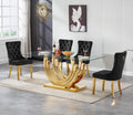 HomVent 5 Piece Glass Dining Table Set for 4, Kitchen Dining Table Set with Dining Chairs, Glass Dining Room Table Set for Dining Room Kitchen