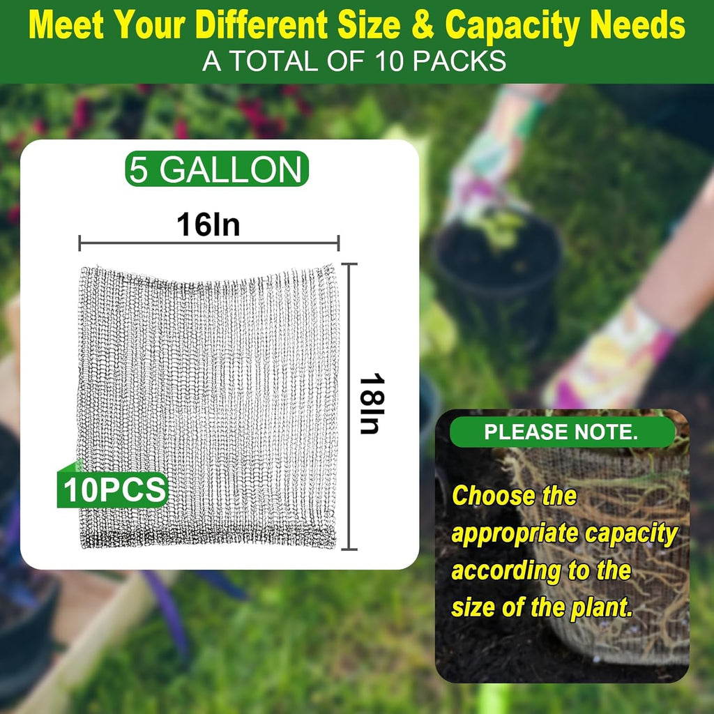 New- 10PCS Plant Go-pher and V-ole Wire Baskets 5 Gallon, Stainless Steel Metal Wire Mesh for Underground, 100% Plant Root Protection