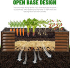 SnugNiture 2-Pack 8x2x2FT Galvanized Raised Garden Bed Kit, Metal Planter Box for Planting Plants Vegetables, Brown