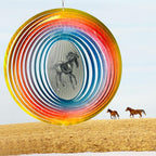 3D Animations Horse Wind Spinner for Yard and Garden,12Inch Wind Spinners Outdoor Horse Memorial Gift for Women Mom Grandma Wife,Garden Decor Metal Kinetic Yard Art Wind Sculpture