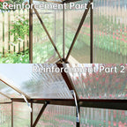 CQZY 8x12 FT Greenhouse for Outdoors, Polycarbonate Greenhouse with Quick Setup Structure and Roof Vent, Aluminum Large Walk-in Green House for Outside Garden Backyard, Dark Gray