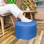 Outdoor Ottoman for Patio, Blue, Outdoor Pouf Footstool,20x20x12In | All-in-One Foam Outdoor Pouf,Waterproof Footstool,Patio Footrest,Outdoor Ottoman Footrest,Extra Seat for Deck Garden Poolside