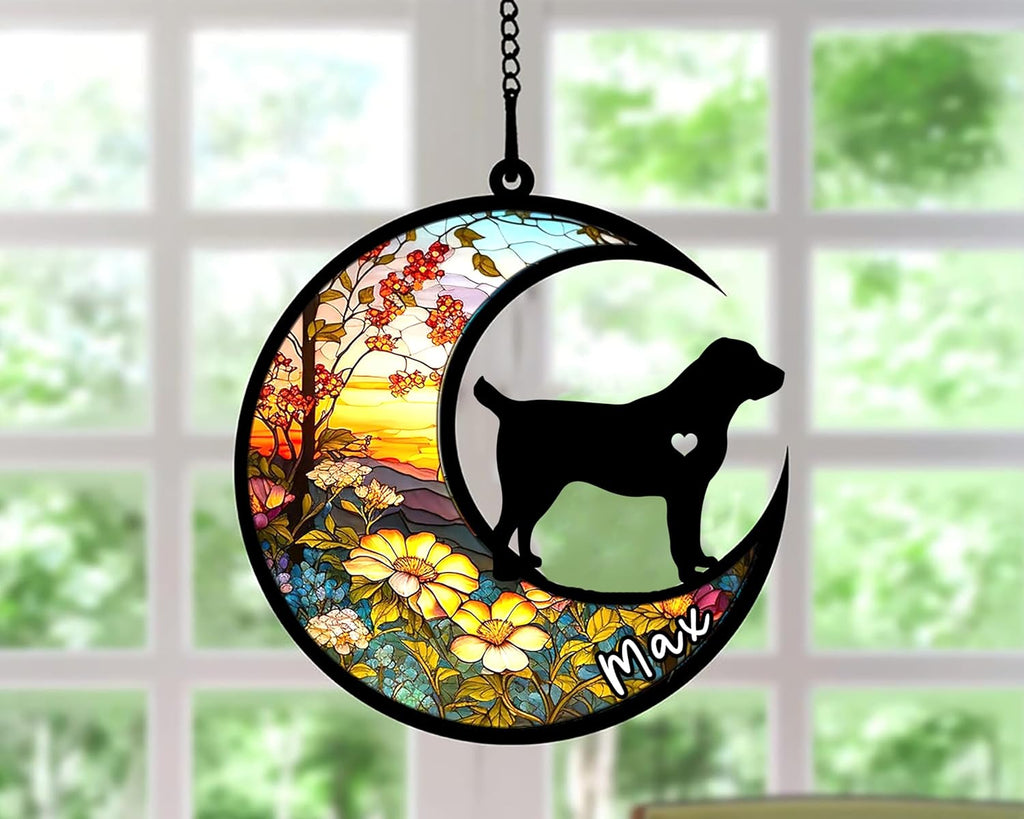 Personalized Dog Memorial, Custom Name Central Asian Shepherd Dog Christmas Ornament with Name, Custom Breeds, Pet Loss Light Catcher, Gifts for Lovers Loss of Pet Sympathy on Mothers Day Christmas