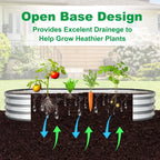 JERIA 6×3×1ft Oval Raised Garden Bed,Galvanized Raised Garden Bed Kit Outdoor Metal Gardening Planter Box for Vegetable, Fruits, Flower，Herbs