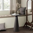 COZAYH Pedestal Small Drink Table Round Martini Table Wood Plant Stand End Table for Small Space Living Room, Bedroom, Black