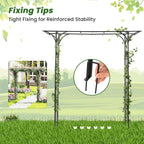 SAFSTAR 81-Inch Garden Arch, Metal Arbor Archway for Climbing Plants, Decorative Lawn Arbor, Heavy-Duty Arch Trellis for Climbing Plants Outdoor Wedding Ceremony Party Backyard