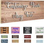 Custom Sign Personalized Wooden Signs for Home Customized Decorative Sign with Text for Wall Doors Bar Business Office Yard - 4 Size & 12 Board Colors Options