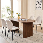 70.8" Oval Table for 4 6 Person, Modern Farmhouse Kitchen Dinner Table for Living Receiption Room, Brown