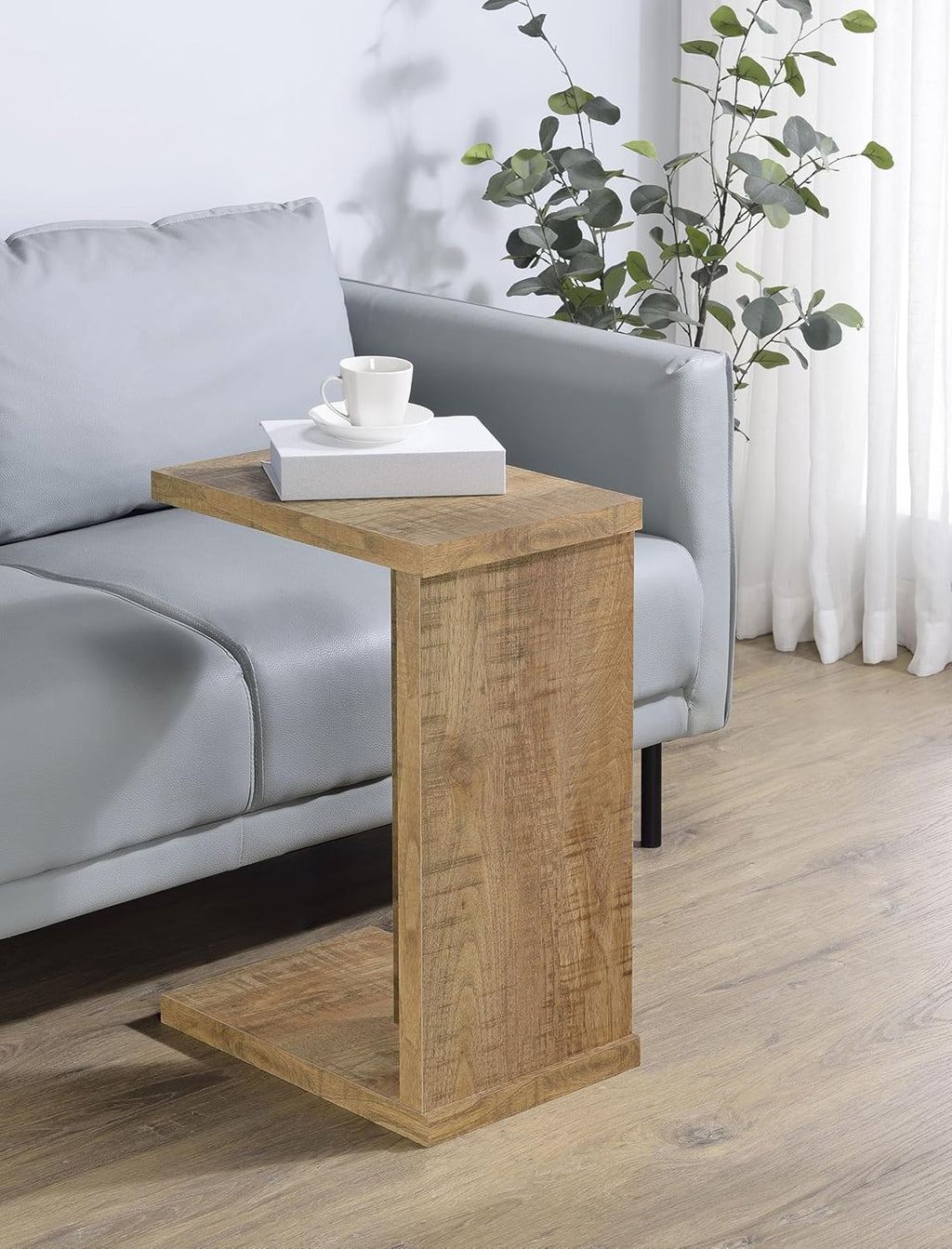 Coaster Home Furnishings - Clower - Wood - C-Shaped Side Table with Rectangular Top, Open Form, and Square Edges - Living Room - Mango - 930277