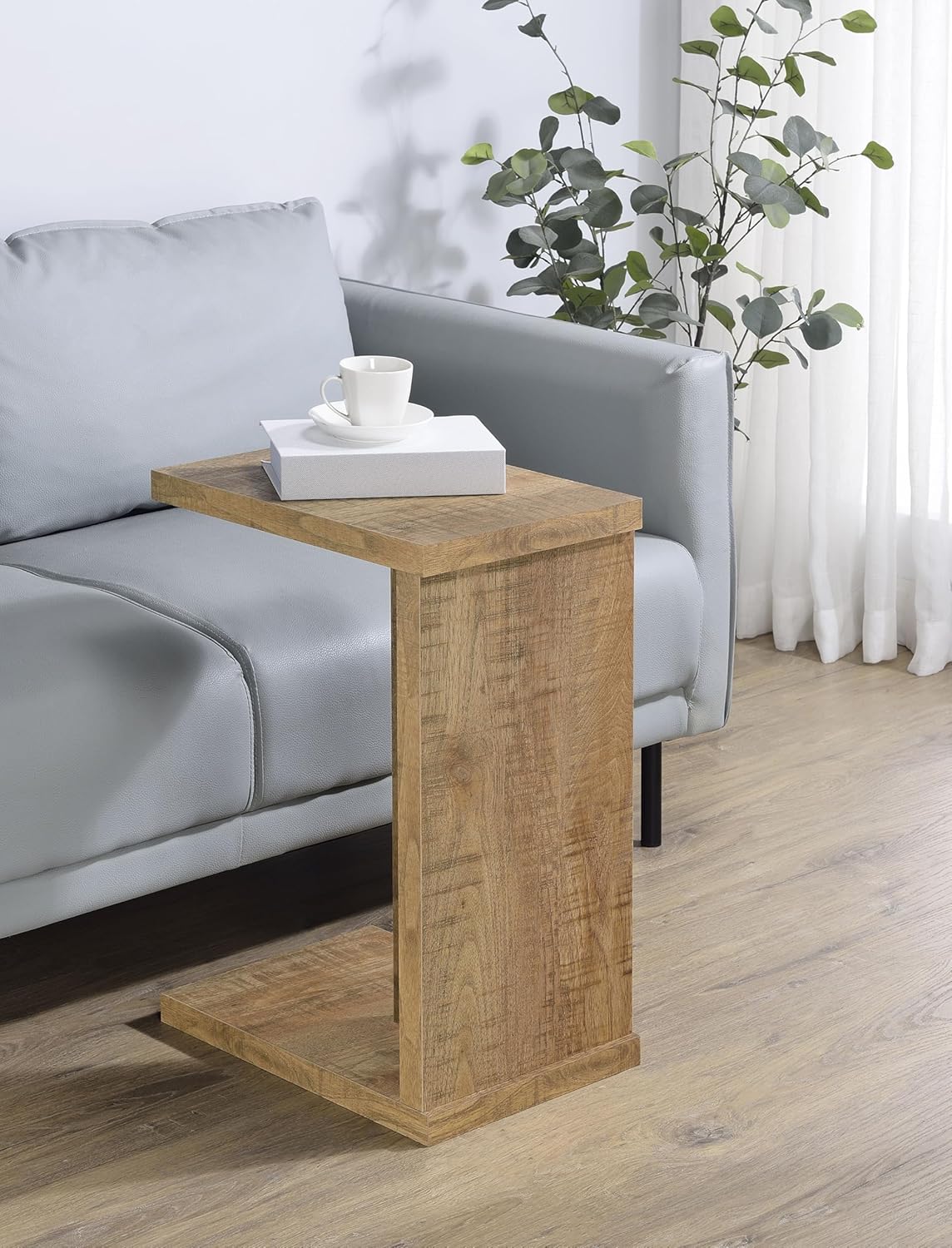 Coaster Home Furnishings - Clower - Wood - C-Shaped Side Table with Rectangular Top, Open Form, and Square Edges - Living Room - Mango - 930277