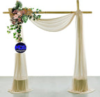 MDS Halloween Chiffon Draping Fabric - 2 Panel, 30" Wide x 40ft Long - Sheer Spooky Arbor & Canopy Drapery for Haunted House Backdrops, Party Ceilings, DIY Costumes & Themed Events - Champagne Gold