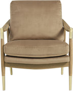 Modway Langford Stain-Resistant Performance Velvet Armchair – Mid Century Modern Velvet Chair with Wood Frame – Upholstered Accent Chair for Living Room or Bedroom