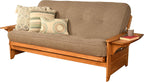 Kodiak Furniture Phoenix Full Size Futon In Butternut Finish, Linen Stone
