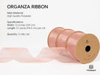 Vitalizart Pink Organza Ribbon 1.5" x 30 Yd Rose Gold Sheer Ribbons for Gift Wrapping Crafts Christmas Party Decor Bows Wedding Invitations Wreaths Bouquet