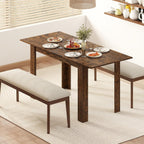 Giantex Extendable Dining Table for 4/6/8, 47"-62" Farmhouse Kitchen Table, Space-Saving Transformer Table for Dinette, Home Office, Living Room, Small Space (Rustic Brown)