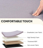 PINPLUS Flat Top Folding Linen Storage Ottoman 16.5", 36L Collapsible Storage Cube with Lid, 250 lbs Load Capacity, Fabric Foot Rest Seat for Living Room, Bedroom, Closet,Light Purple