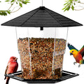 Jealoeur Bird Feeders for Outdoors Hanging Bird Feeder Wild Birds Seed, Black