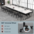 Conference Tables On Wheels,6 Pack Modular Folding Conference Room Table Mobile Meeting Training Table for Office,Modern Rolling Seminar Tables for School,Classroom(70.8" L * 23.6" W *29.5" H, 4)