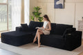 MAXYOYO 104" Modular Sectional Couch with L-Shape Chaise, Modern Couch for Living Room, Sofa in A Box, Oversized Sofa with Deep Seat, No Assembly Required, Black