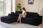 MAXYOYO 104" Modular Sectional Couch with L-Shape Chaise, Modern Couch for Living Room, Sofa in A Box, Oversized Sofa with Deep Seat, No Assembly Required, Black