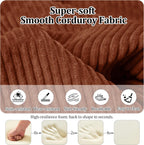 53.15'' Convertible Compressed Corduroy Folding Cloud Sofa Bed, Modern Pull Out Loveseat Sleeper in a Box, 4 in 1 Floor Mattress Futon Cloud Couch, No Assembly Needed, Orange, Pillows, Full