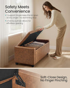 SONGMICS Storage Ottoman,ULOM521KQ01 | Buttons Decoration, Non-Slip Foot Pads, 661.4 lb Load Capacity, Coffee Brown, MACEO Collection ULOM521KQ01