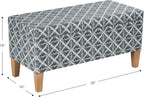HomePop 36" Decorative Storage Bench - Blue Geometric Pattern