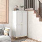 Kitchen Pantry Cabinet,Kitchen Pantry with 2 Adjustable Shelves,4 Shelf Cabinet,Freestanding Floor Cabinet,Unit for Garage Storage,Pantry,Laundry Room,Organization and Storage,White