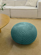 ARTPLAN Round Knit Pouf Hand Knitted,Outdoor Ottoman Foot Rest,Boho Home Decor for Living Room-Bedroom