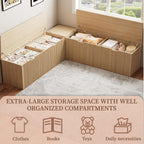 L Shaped Corner Dining Bench – Backless Breakfast Nook Bench with Hidden Storage, Space-Saving Kitchen Nook Bench for Dining Room, Entryway, or Apartment Use