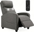 Massage Recliner Chair, Recliner Sofa Fabric for Adults, Recliners Home Theater Seating with Lumbar Support, Reclining Sofa Chair for Living Room, Greige