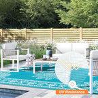Outdoor Rug 5x8 Ft, Waterproof Plastic Straw Patio Rug, Reversible Backyard Carpet UV Resistant Portable RV Mat Clearance, Large Indoor Outdoor Rug for Patio, Porch, Deck, Balcony, Teal