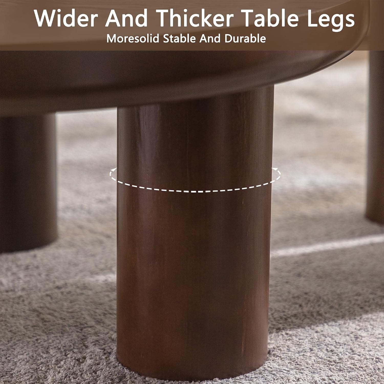 24" Walnut End Table, Simple End Table, Handcrafted Solid Round Table for Living Room, Apartment, Easy Assembly.