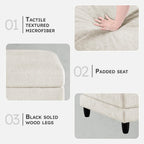 Lexicon Modern Ottoman, Foot Stools, Living Room Foot Rest, Module for Sectional Sofa, 40" Microfiber Upholstery Square Ottoman for Living Room/Bedroom, Assembled, Beige