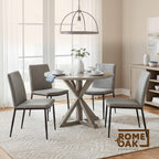 ROME + OAK Spier Modern Dining Table, 40-Inch Round Tabletop with Sturdy Pedestal Base, Rustic Beige - Retro Style Furniture Piece for Homes