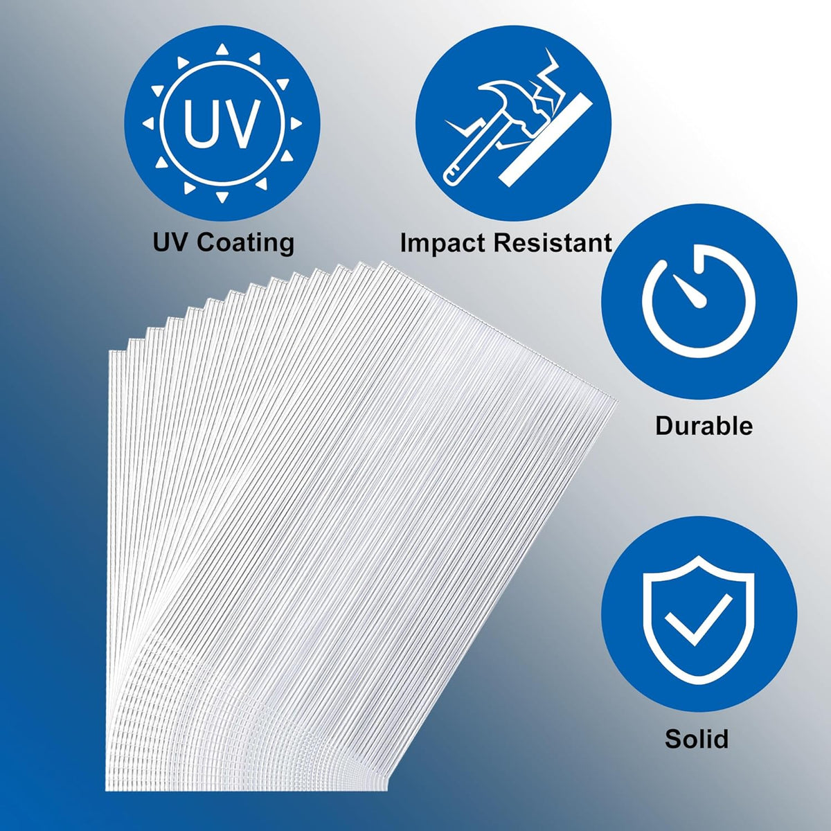 20 Pcs 2' x 4' x 0.15'' Polycarbonate Greenhouse Panels, Twin-Wall Roof Panels Waterproof UV Protected Corrugated Plastic for Greenhouse, Plant Stand Roof (20)