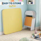 IDEALHOUSE 3 Piece Folding Kids Table and Chairs Set, Activity Table Set | 5 Piece Set for Dining Room,Daycare,Classrooms