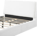Christopher Knight Home Jamaiya Boucle Upholstered Queen Size Bed Frame with Headboard, Modern Queen Bed Frame and Headboard, Wooden Slats Support, Easy Assembly, No Box Spring Needed, White