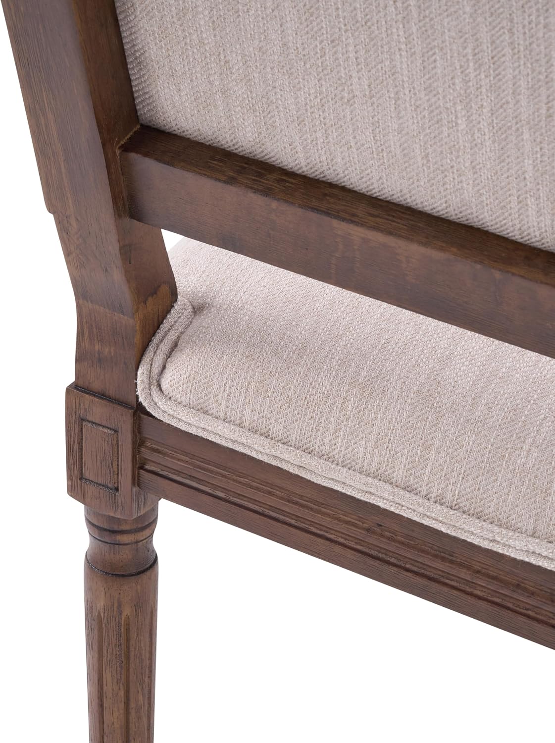 Christopher Knight Home Regina French Country Dining Chairs Set of 2, Wooden Dining Room Chair, High Back Kitchen Side Chair, Fabric Upholstered Armless Extra Seat, Beige+Walnut