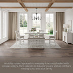 Signature Design By Ashley Robbinsdale 72-Inch Counter Height Dining Table with Kitchen Island Storage, Rubberwood Solids, Ash Veneer and MDF Substrates, Antique White