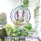 Seahorse 3D Wind Spinner Kinetic Metal Art Hanging Wind Spinner Outdoor Decoration Ocean Ornaments Decor for Yard and Garden