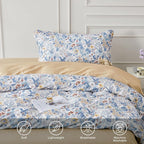 SAPHREAS Twin Boho Duvet Cover Green Paisley Bedding Set with 8 Corner Ties and 1 Pillow Sham 100% Cotton Reversible Duvet Cover Set with Zipper Closure