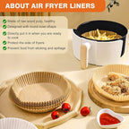 Vailnd Small Round Air Fryer Liners Disposable, 200 PCS 6.3" Air Fryer Paper Liners for Ninja AF101, Non-Stick and Oil Proof Baking Paper Liner for 2-4 qt Airfryer Basket